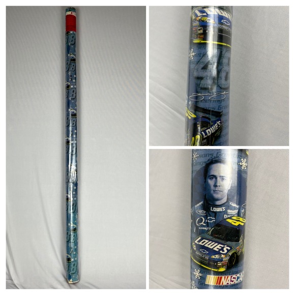 American Greetings Other - Y2K Jimmie Johnson NASCAR 48 Christmas Holiday Gift Wrapping Paper Roll 60ft NWT